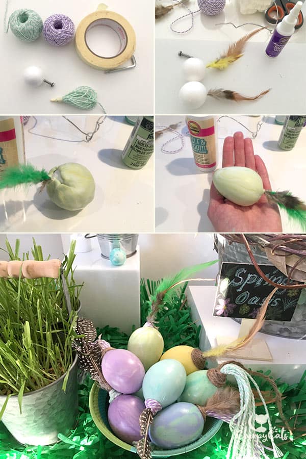 How to make cold porcelain Easter egg cat toys